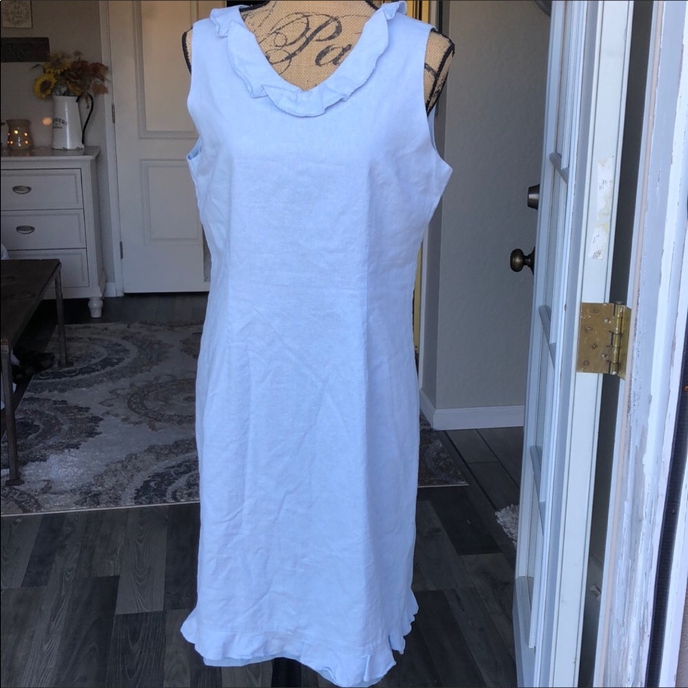 Mary McFadden linen lined dress. 14